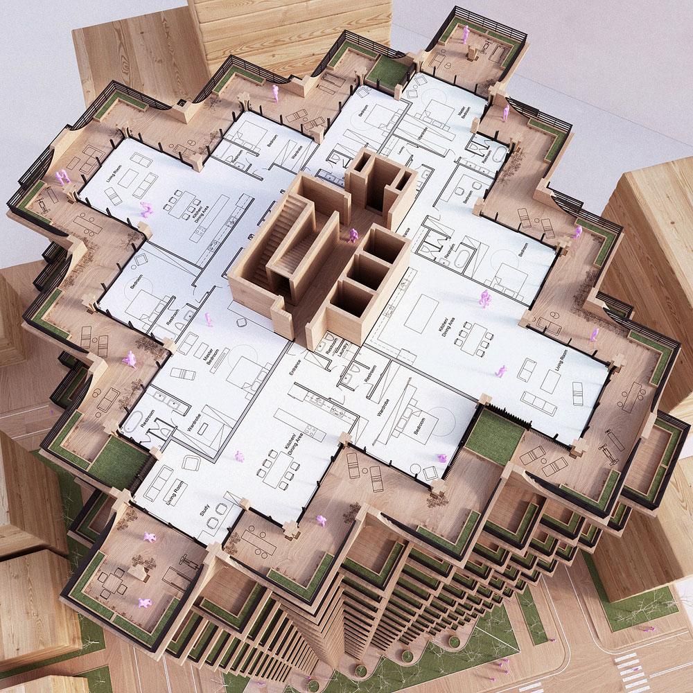 多层砖拱结构叠加创新美学 — 特拉维夫高层住宅设计方案