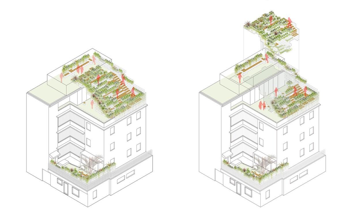在城中村的上空构筑成一个新地表“Urban Mountain” —— 深圳“城上绿云”