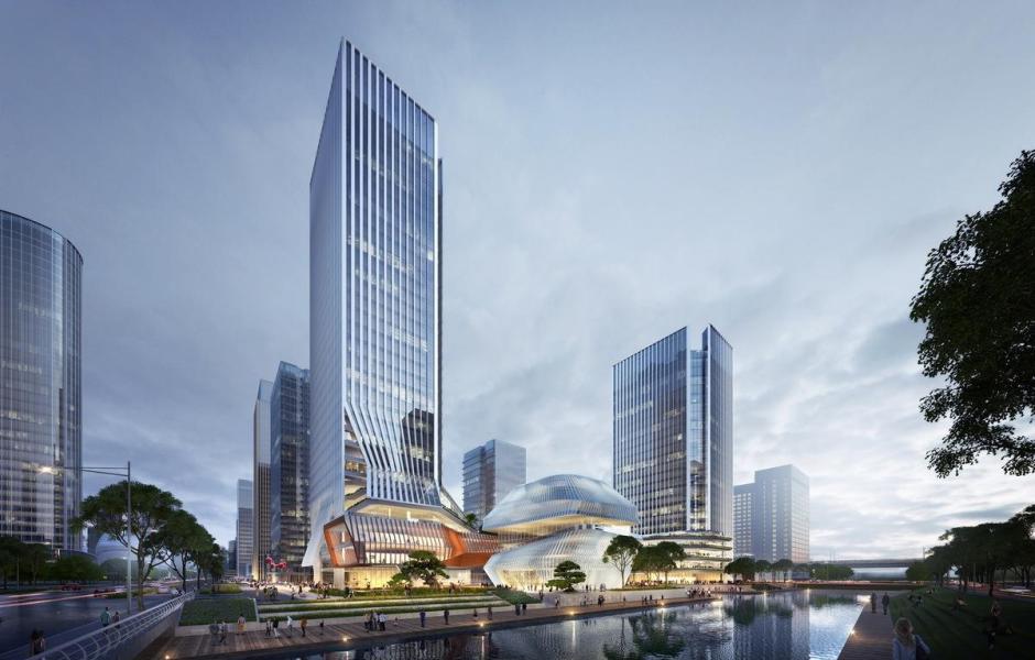 一桥两相望:苏州高铁新城双子塔 / 简和建筑