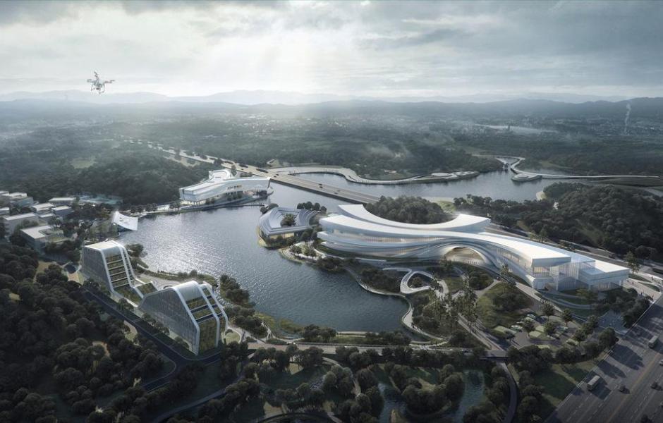 建筑融于自然:眉山东部新城三中心一基地 / 大陆建筑设计