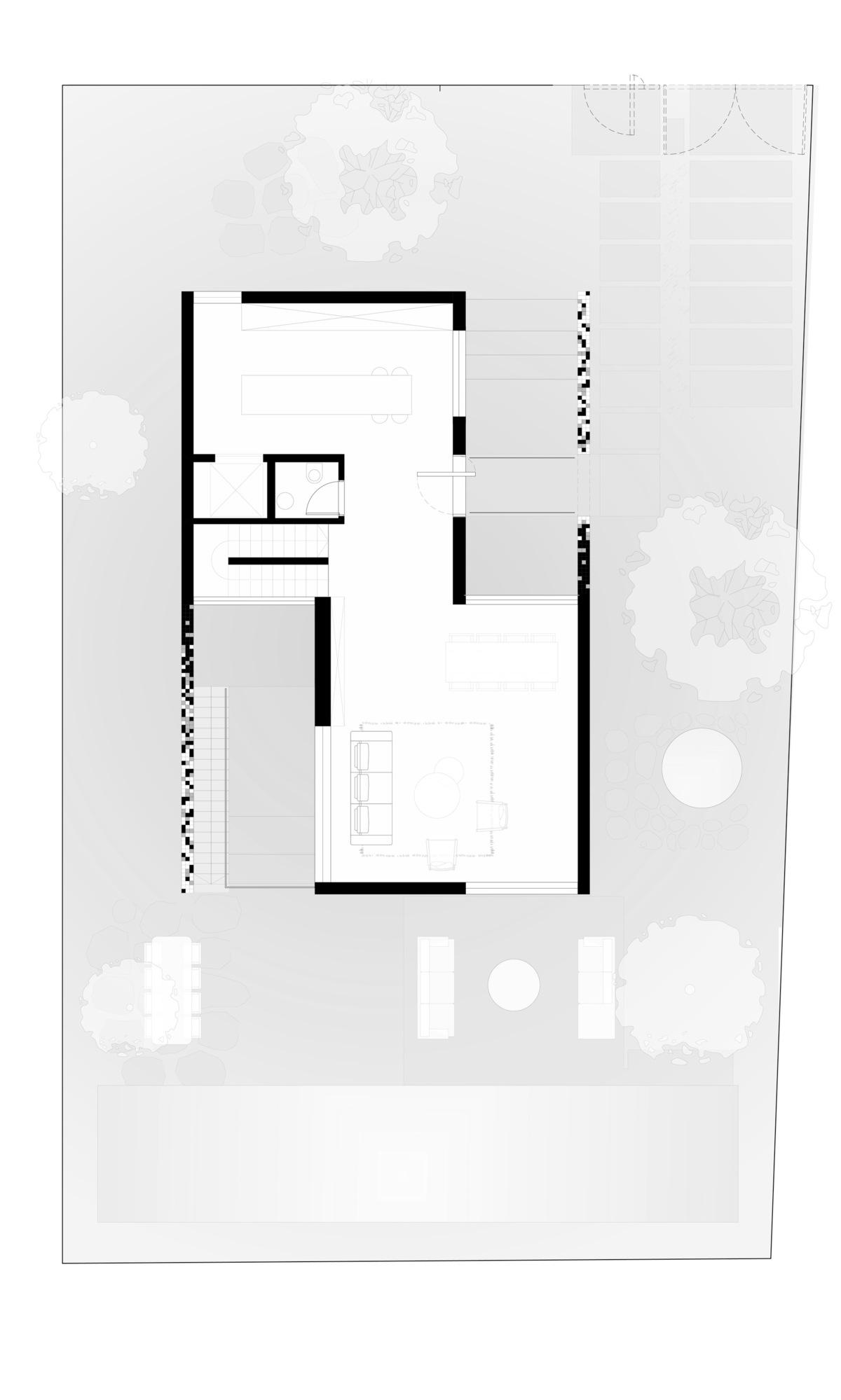 一堵“逐渐消失”的墙，溶解像素屋 / Anderman Architects