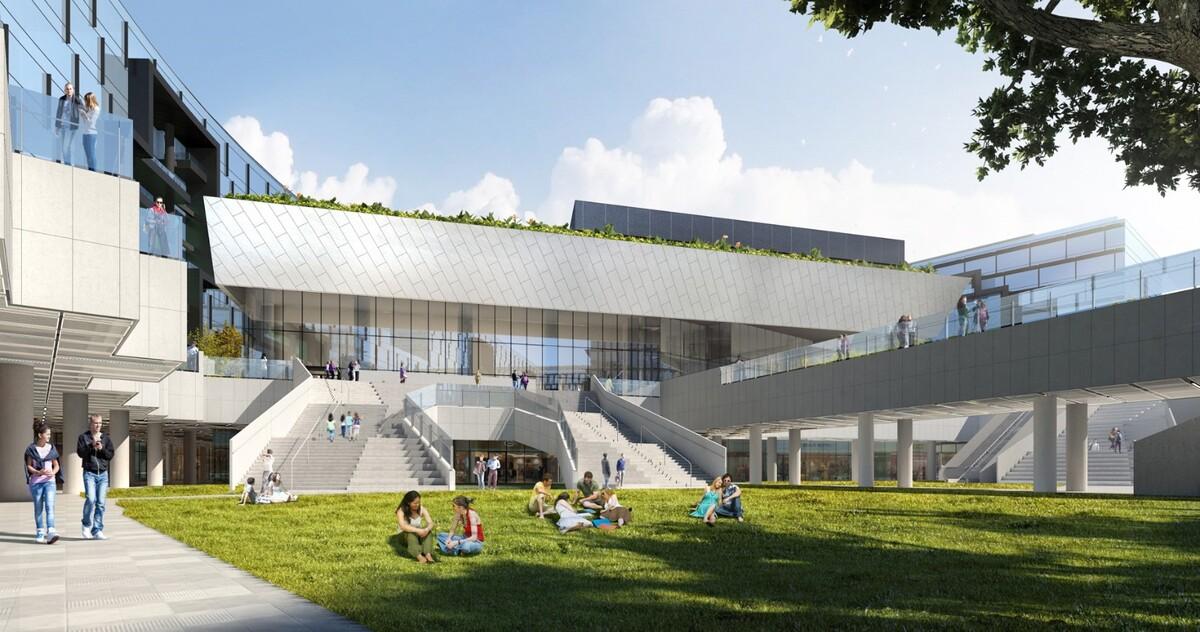 律动绿洲，超越凝固时刻：临空超大型围合式建筑 / BAU建筑与城市设计事务所