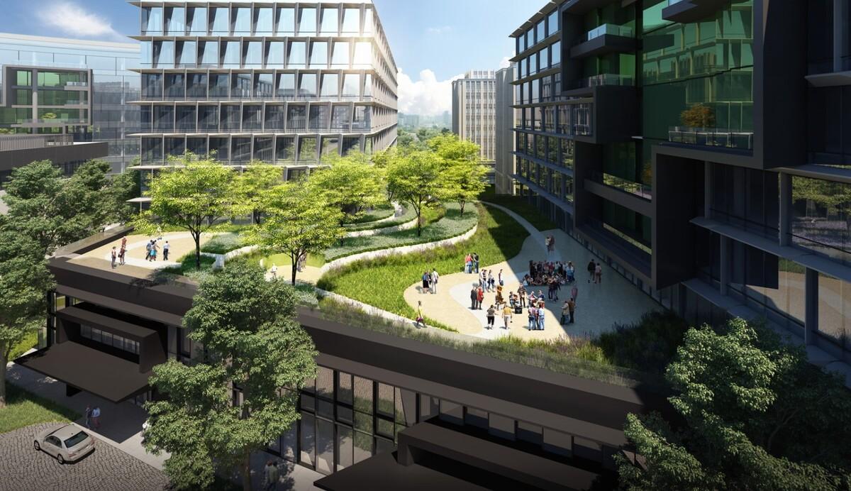 律动绿洲，超越凝固时刻：临空超大型围合式建筑 / BAU建筑与城市设计事务所