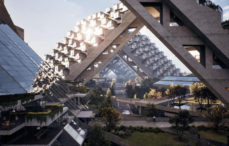 数字科技重筑建筑理想: HILLSIDE,以虚幻引擎5与RealityCapture 重现栖息地67的最初愿景 / 萨夫迪建筑事务所