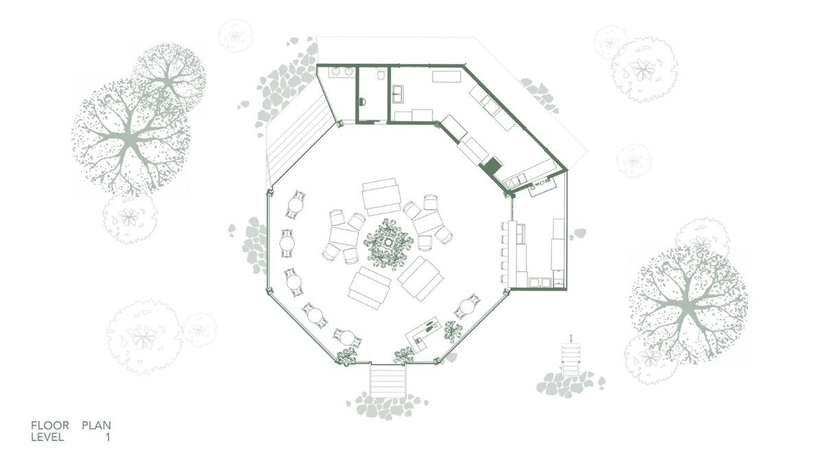 八角餐厅和工作区 / Stilt Studios